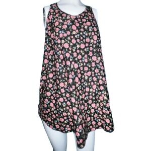 Juju Jams Built In Adjustable Bra The Jessie Racerback Pajama Top Floral Sz Lg